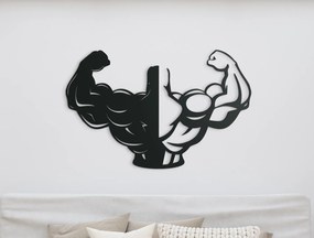 drevko Drevená nálepka na stenu Fitnesák Rozmer obrazu: 28,5 x 44,5 cm, Farba dekorácie: Čierna