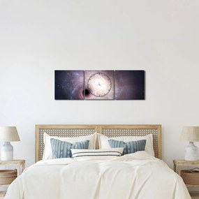 Obraz - Špirálna galaxia (s hodinami) (90x30 cm)