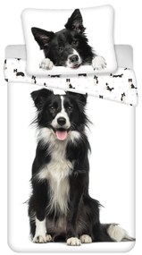 Jerry Fabrics Bavlnené obliečky 3D fototlač 140x200 + 70x90 cm - Border kólia