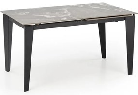 Rozkládací jídelní stůl Felix 141/201 cm popelavý mramor/černý