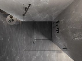 Mexen Lunar-B, sprchový kút s krídlovými dverami, pravý, 100 x 100 cm, 8mm číre sklo, grafitový profil, 832-100-100-95-00-P