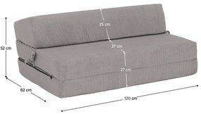 Skladacie kreslo/matrac VEDIS, sivá