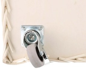 ČistéDrevo Biely prútený kôš na drevo obšitý - na kolieskach