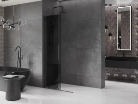 Mexen Velar L, posuvná sprchová zástena Walk-in 90 x 200 cm, 8mm šedé sklo, grafitová, 871-090-003-43-95