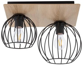 Prisadený luster CYBER 2xE27/60W/230V drevo/čierna