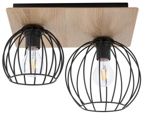 Prisadený luster CYBER 2xE27/60W/230V drevo/čierna