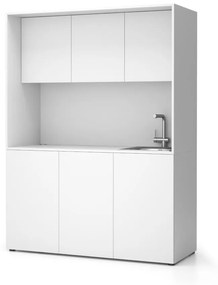 Kuchynka NIKA s drezom a batériou 1481 x 600 x 2000 mm, biela, pravá