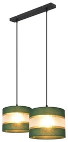 Luster na lanku HELEN 2xE27/15W/230V zelená/zlatá