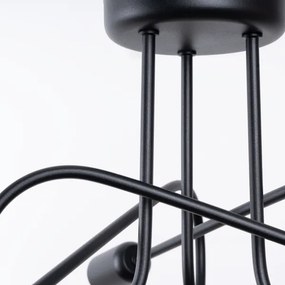 Sollux SL.1434 - Prisadený luster LOOP 3xE27/15W/230V čierna