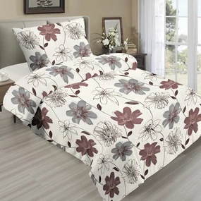 INTERMEDIC SK Posteľná obliečka Mikroplyš Hnedý Kvet 200x220/2x 70x90 cm