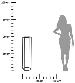 STOJAN NA KVETINÁČ HEXA 100X24X28 CM ČIERNA