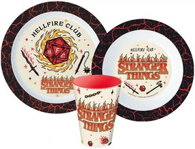Sada plastového riadu Stranger Things s kelímkom - 3 diely