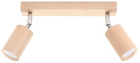 Bodové svietidlo Berg, 2x drevené tienidlo, (možnosť polohovania)