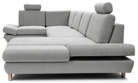 Rozkladacia rohová čalúnená sedacia súprava s úložným priestorom v tvare U AVESTA sivá