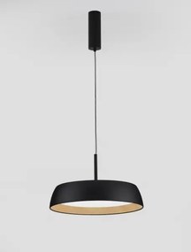 LED stmievateľný čierno-drevený dizajnový luster Sigi