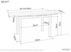 Rozkládací jídelní stůl Merlin 110/170 cm černý