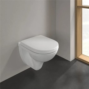VILLEROY &amp; BOCH O.novo Compact Combi-Pack, závesné WC + WC sedátko s poklopom, s QuickRelease a Softclosing, biela alpská, s povrchom CeramicPlus, 5688H1R1