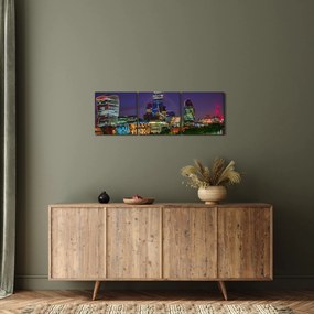 Obraz - Večerný Londýn (s hodinami) (90x30 cm)