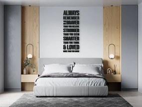 drevko Drevený citát na stenu Always remember Rozmer obrazu: 102 x 38,5 cm, Farba dekorácie: Čierna