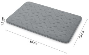 Gedy, MOUSSE kúpeľňová predložka, 50x80 cm, 100% polyester, protisklz, sivá, 96MS508008