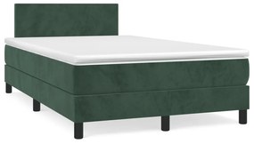 Boxspring posteľ s matracom, tmavozelená 120x190cm, zamat 3269828