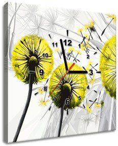 Gario Obraz s hodinami Krásne žlté púpavy Rozmery: 30 x 30 cm