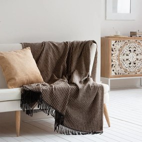 Pléd so strapcami IRMA hnedý 150 x 200 cm