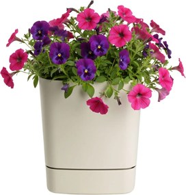 PLASTOVÝ KVETINÁČ CUBI 30X33 CM BÉŽOVÁ