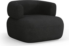 Čierne kreslo z textílie buklé Jenny – Micadoni Home