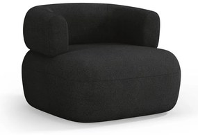 Čierne kreslo z textílie buklé Jenny – Micadoni Home