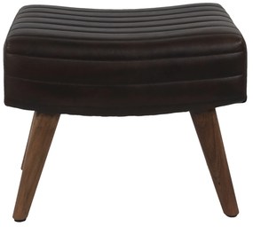 Hnedá kožená stolička s drevenými nohami Minot - 49*33*41 cm
