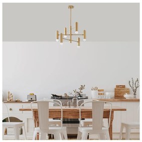 Závesné svietidlo v zlatej farbe s kovovým tienidlom Gharib – Opviq lights