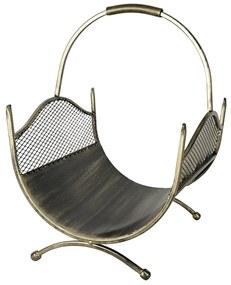 Kovový kôš na drevo Criss, 40x52 cm, zlatá