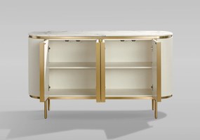 Komoda Stilig ST384 160 cm mramor/ecru/zlatá