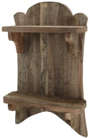 Hnedá antik drevená polička Grimaud Unit - 41*15*67 cm