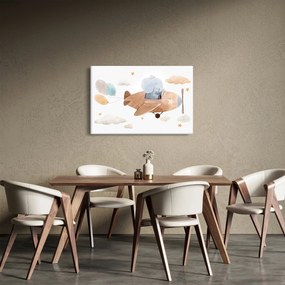 Obraz - Akvarelový slon v lietadle (90x60 cm)