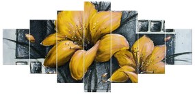 Gario Ručne maľovaný obraz Nádherné žlté Vlčie maky - 7 dielny Rozmery: 210 x 100 cm