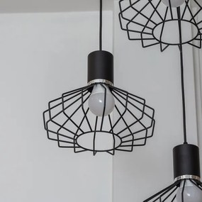 Luster na lanku SOLANO 3xE27/15W/230V čierna/lesklý chróm