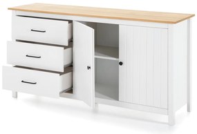 Biela nízka komoda z borovicového dreva 150x80 cm Miranda – Marckeric