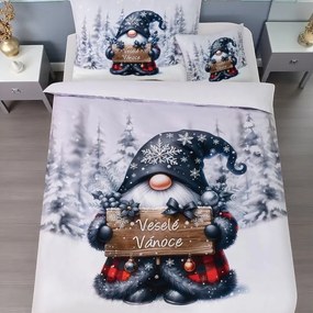 Obliečky DEPPA BLACK GNOM 3-dielna sada 140x200 cm