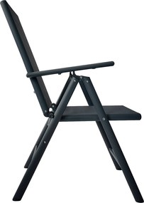 TRENDIE Záhradné stoličky s polohovateľným operadlom sada 2ks sivé