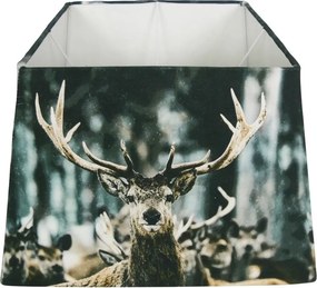 Štvorcové tienidlo na lampu s jeleňom v zimnej krajine - 37 * 37 * 25cm