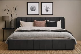 Noela Čalúnená posteľ s úložným priestorom tmavo šedá AVENA 180