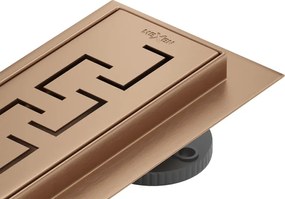 Mexen Flat 360° M15 rotačný lineárny odtok 100 cm, brúsená meď - 1C24100-40