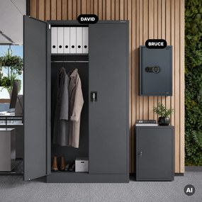 Skrinka na kľúče elektronická s vhadzovaním a kódovým zámkom, na 133 kľúčov, 430x665x130 mm: BRUCE