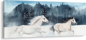 Obraz maľovaných koní (120x50 cm)