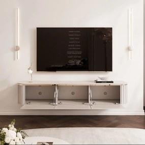 ZÁVESNÝ TV STOLÍK MODENA KAŠMÍR ZLATÁ LED 165 cm