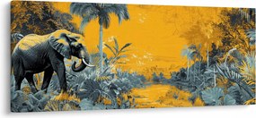 Obraz - Slon v prírode (120x50 cm)