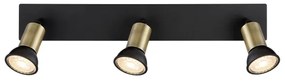 Globo 57998-3B - Bodové svietidlo DREW 3xGU10/35W/230V čierna/mosadz