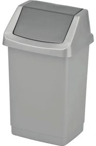 Plastový odpadkový kôš Simple, objem 9 l, strieborný